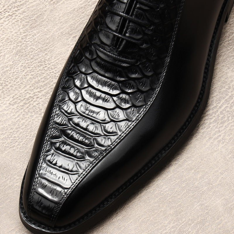 Embossed Texture Oxfords: Modern Fashion Wedding Men's Dress Shoesyes
