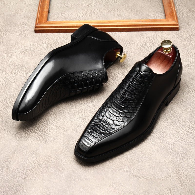 Embossed Texture Oxfords: Modern Fashion Wedding Men's Dress Shoesyes