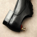 Exotic Snakeskin Pointed Derby: Luxury Men's Party Formal Shoesyes