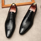 Exotic Snakeskin Pointed Derby: Luxury Men's Party Formal Shoesyes