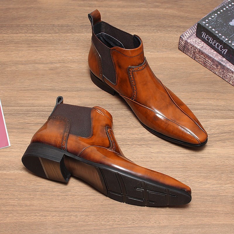 fashion chelsea style boots mens slip on Ankle bootsyes