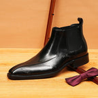 Fashion men formal boots shoes slip on chelseayes