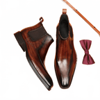 Fashion men formal boots shoes slip on chelseayes