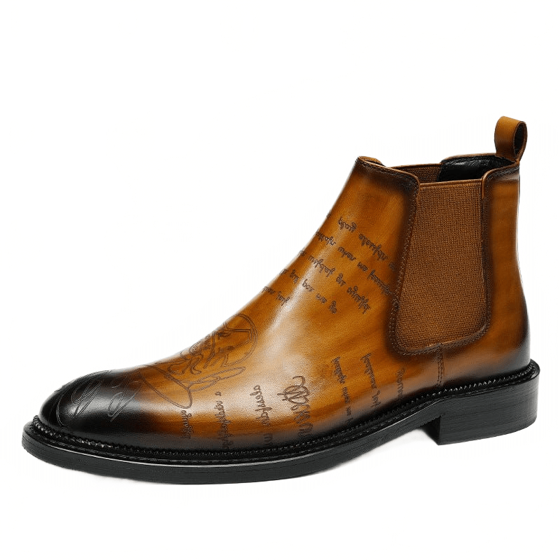 Fashion mens chelsea boots dress shoes Genuine Leatheryes