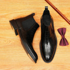 Fashion mens chelsea boots dress shoes Genuine Leatheryes