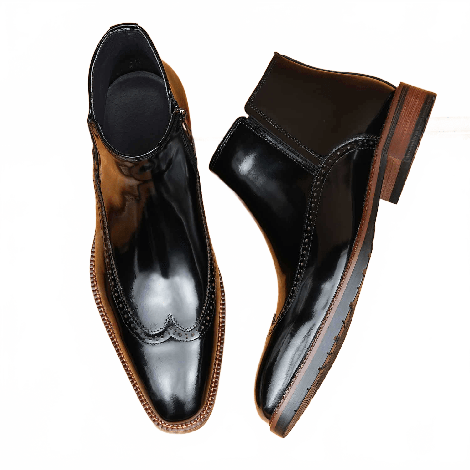 fashion men's dress boots with zipper on side Dress shoesyes