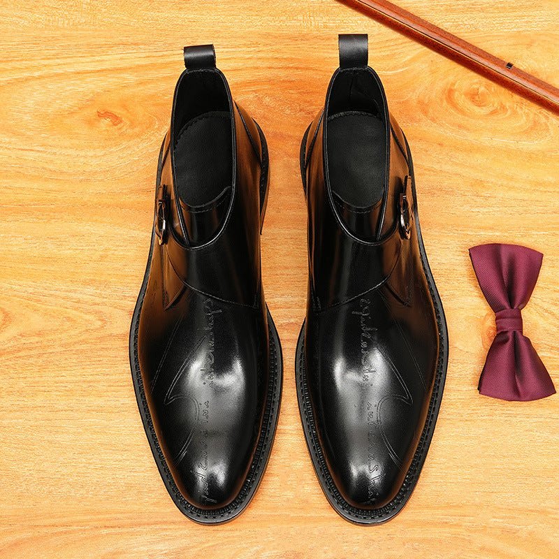 fashion men's dress shoes boots Buckled Dress shoesyes
