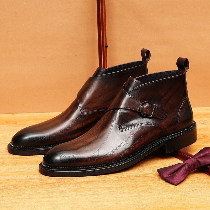 fashion men's dress shoes boots Buckled Dress shoesyes