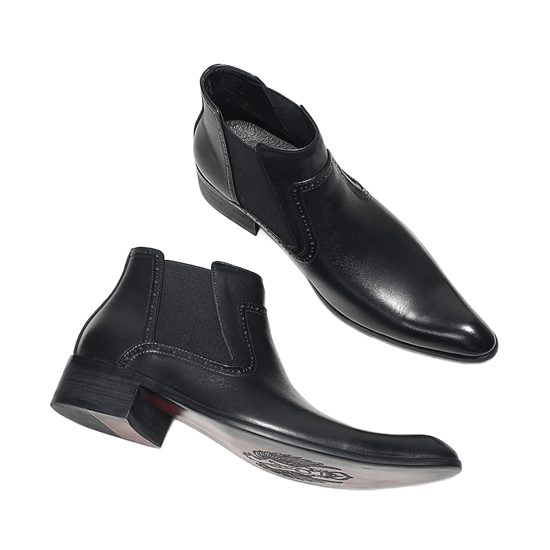 fashion mens leather boots dress slip on Ankle bootsyes