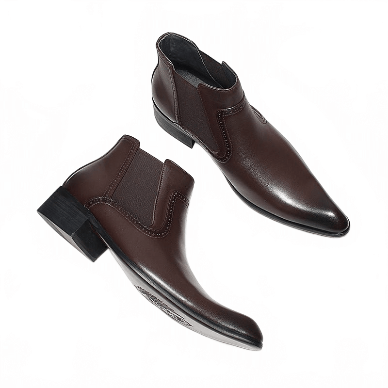 fashion mens leather boots dress slip on Ankle bootsyes