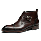 fashion men's leather boots with side zipper Dress shoesyes