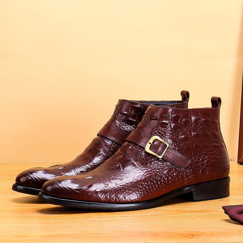 fashion mens leather boots with zipper dress shoesyes