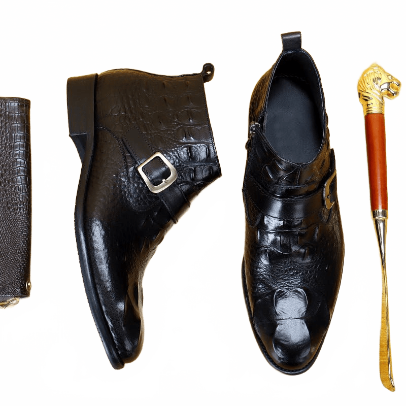 fashion mens leather boots with zipper dress shoesyes