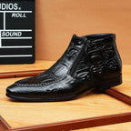 fashion mens leather boots zip up Dress shoesyes