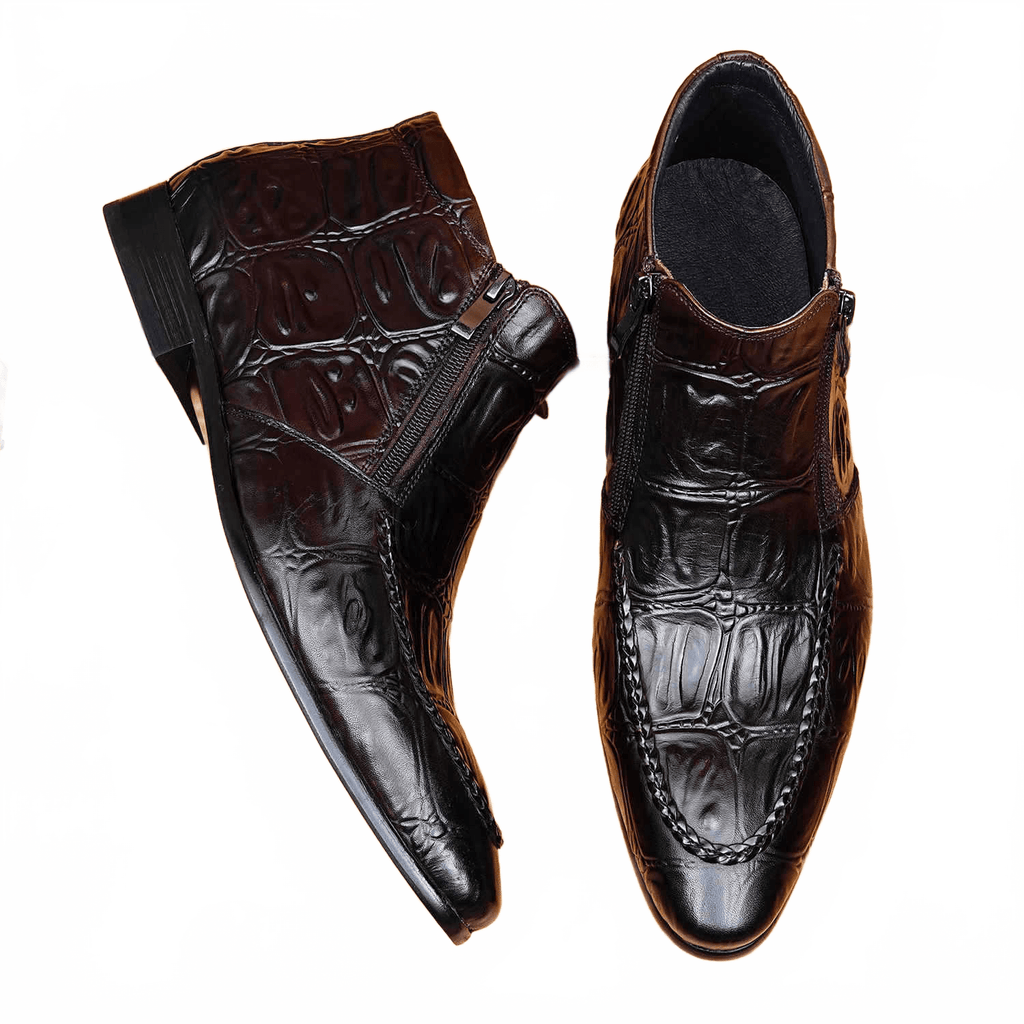 fashion mens leather boots zip up Dress shoesyes