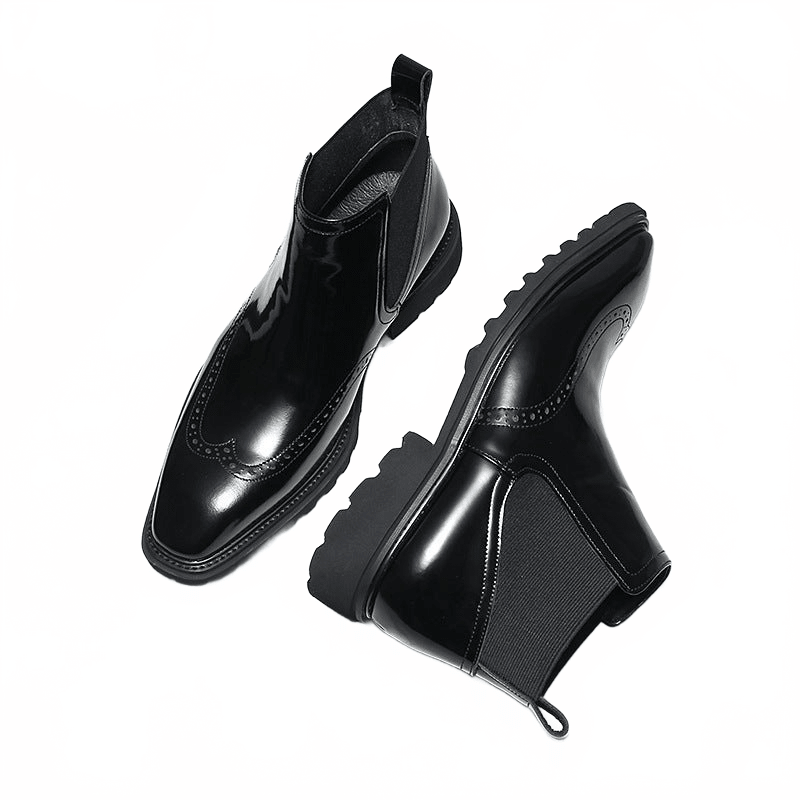 fashion mens short dress boots slip on chelsea bootyes