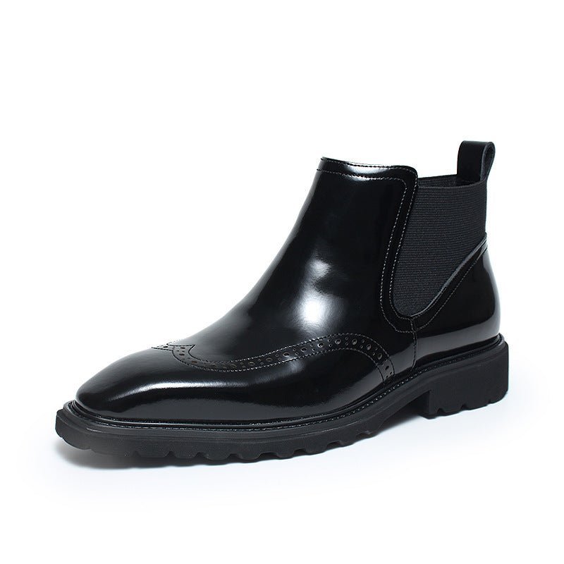 fashion mens short dress boots slip on chelsea bootyes