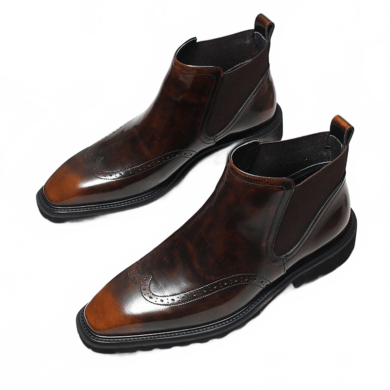 fashion mens short dress boots slip on chelsea bootyes