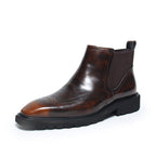 fashion mens short dress boots slip on chelsea bootyes