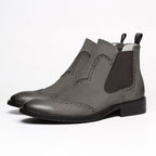 fashion mens slip on dress boots Genuine leather Ankle bootsyes