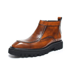 fashion mens zip up dress boots thick - soled Chelsea bootsyes