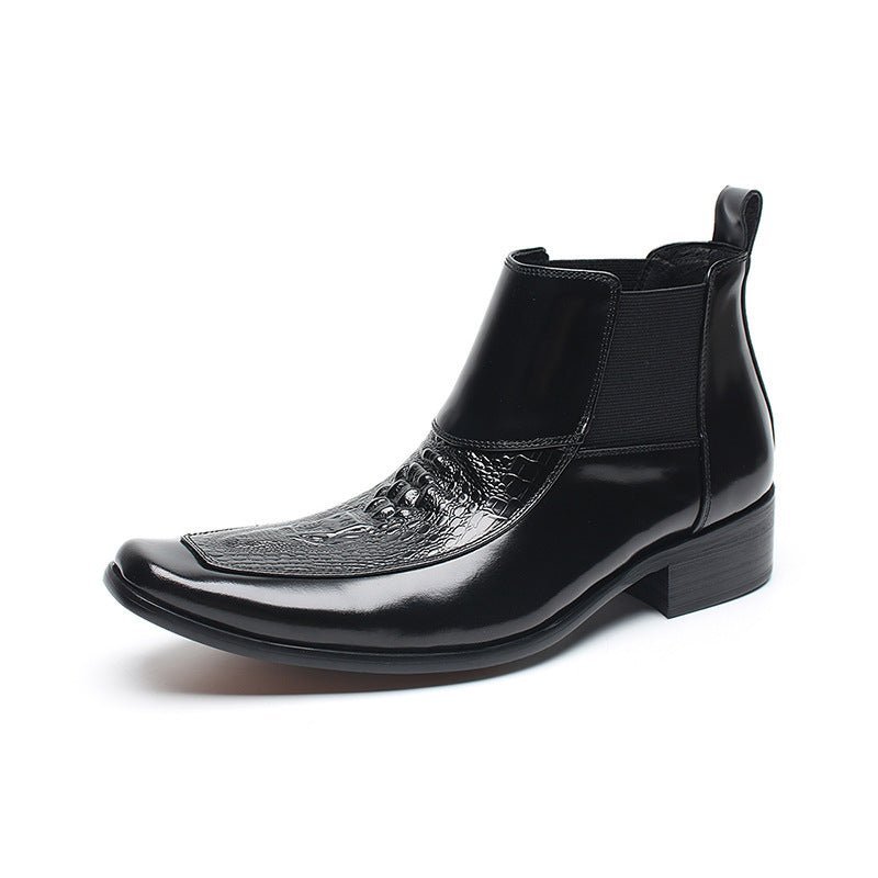 fashion slip on dress boots Genuine leather Chelsea bootsyes
