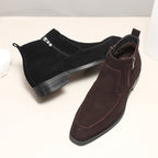 fashion Suede mens zip up dress boots Chelsea bootsyes