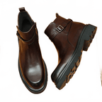 fashion zip men's dress boots With buckle Ankle bootsyes