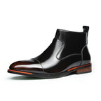 fashion zip mens leather boots Toe cap Ankle bootsyes