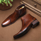 fashion zip up dress boots mens Genuine leather Ankle bootsyes