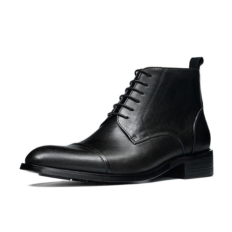 formal dress boots men zipper lace up Ankle bootsyes