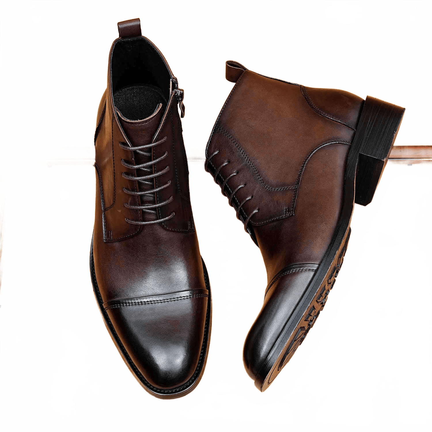 formal dress boots men zipper lace up Ankle bootsyes