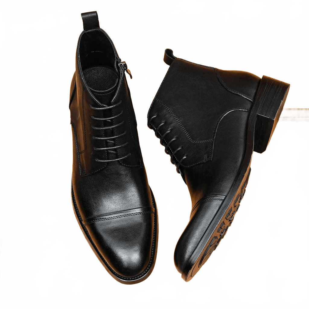 formal dress boots men zipper lace up Ankle bootsyes