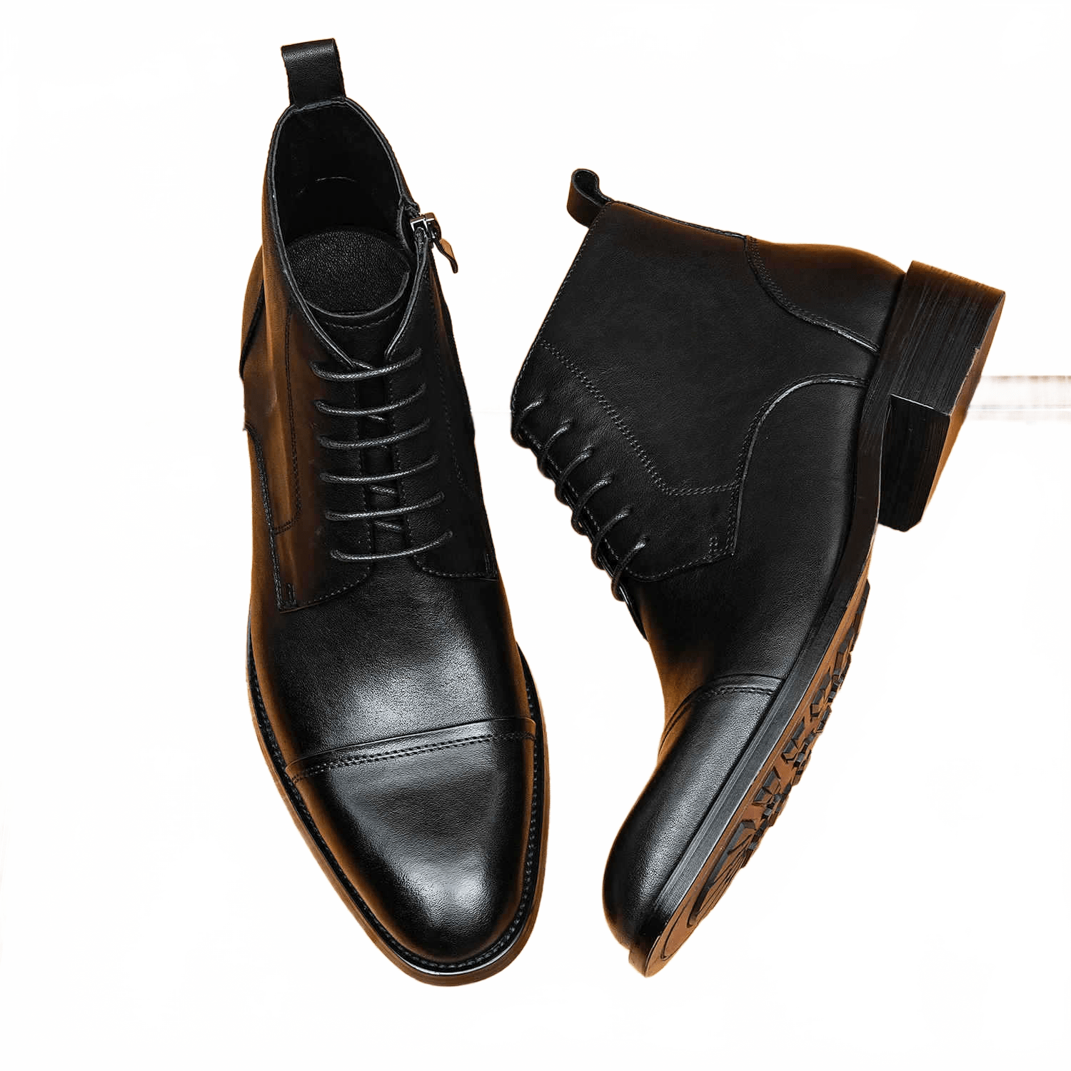 formal dress boots men zipper lace up Ankle bootsyes