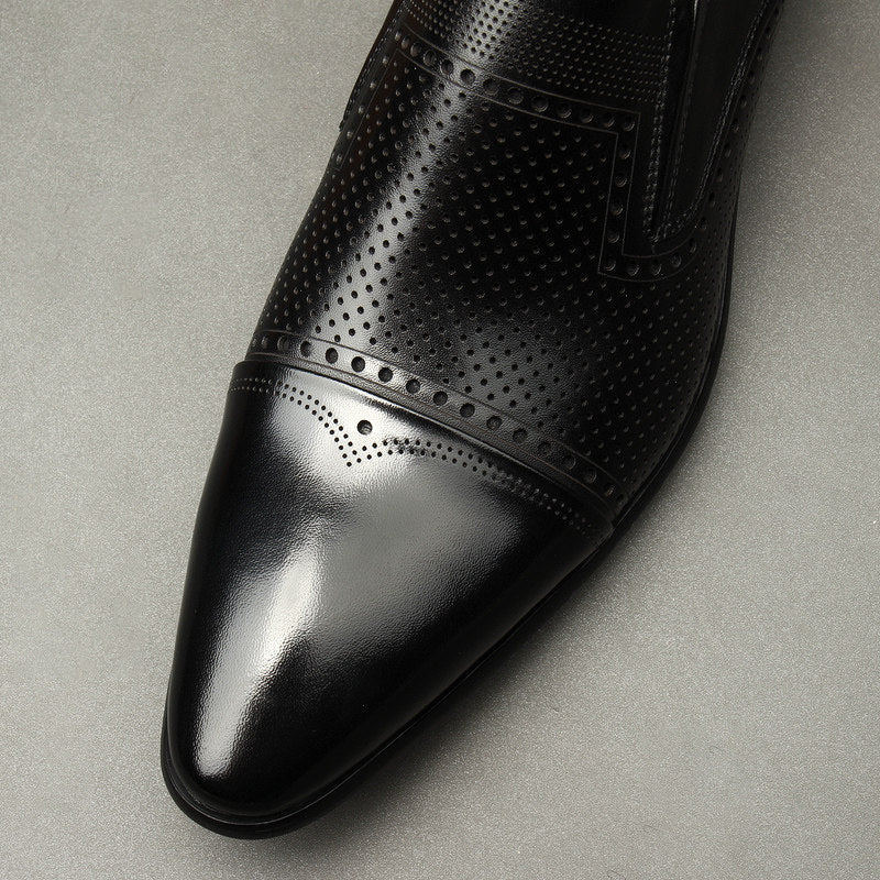 formal Engraved men loafer shoes Pointed toe dress shoes Business casual