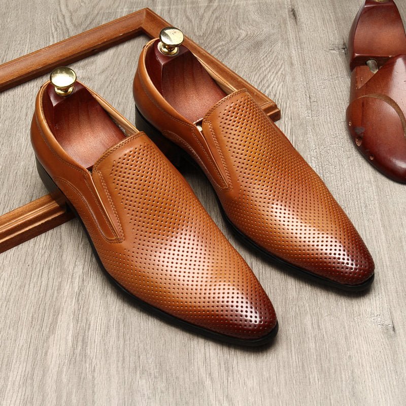 formal Engraved men's dress slip on loafers shoes Business Casual