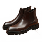 formal leather boots for men slip on thick sole chelseayes