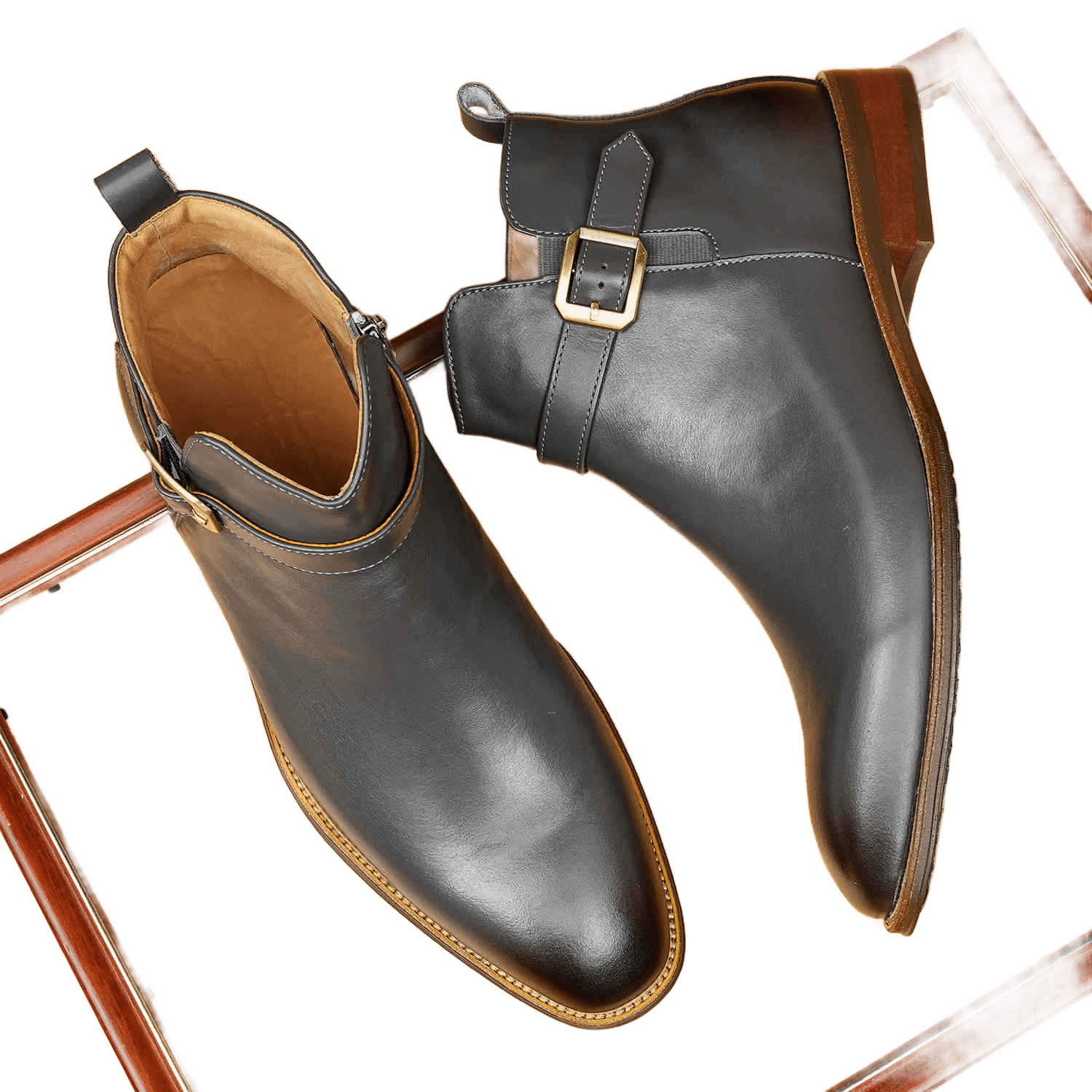 formal men's boots fashion zipper buckle Dress shoesyes