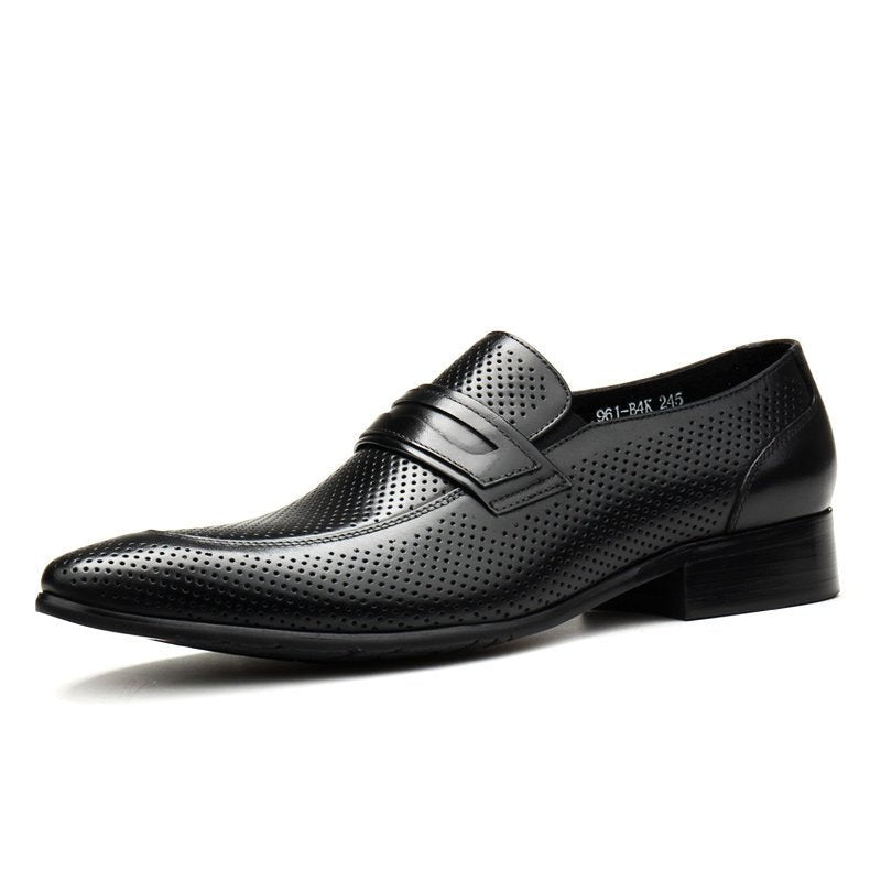 formal Pointed toe men's dress shoes loafers slip on Business Casual