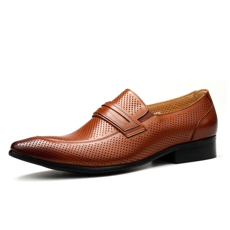 formal Pointed toe men's dress shoes loafers slip on Business Casual