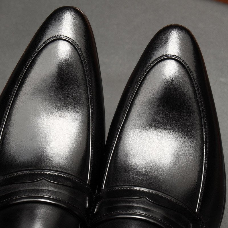 formal Pointed toe mens loafer dress shoes slip on Business Casual