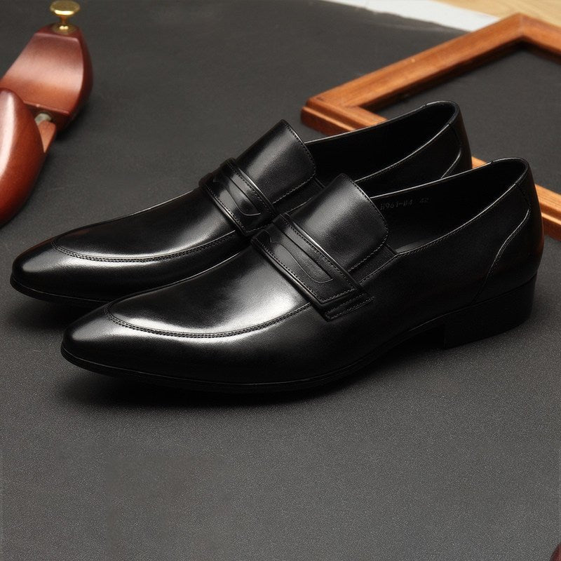 formal Pointed toe mens loafer dress shoes slip on Business Casual