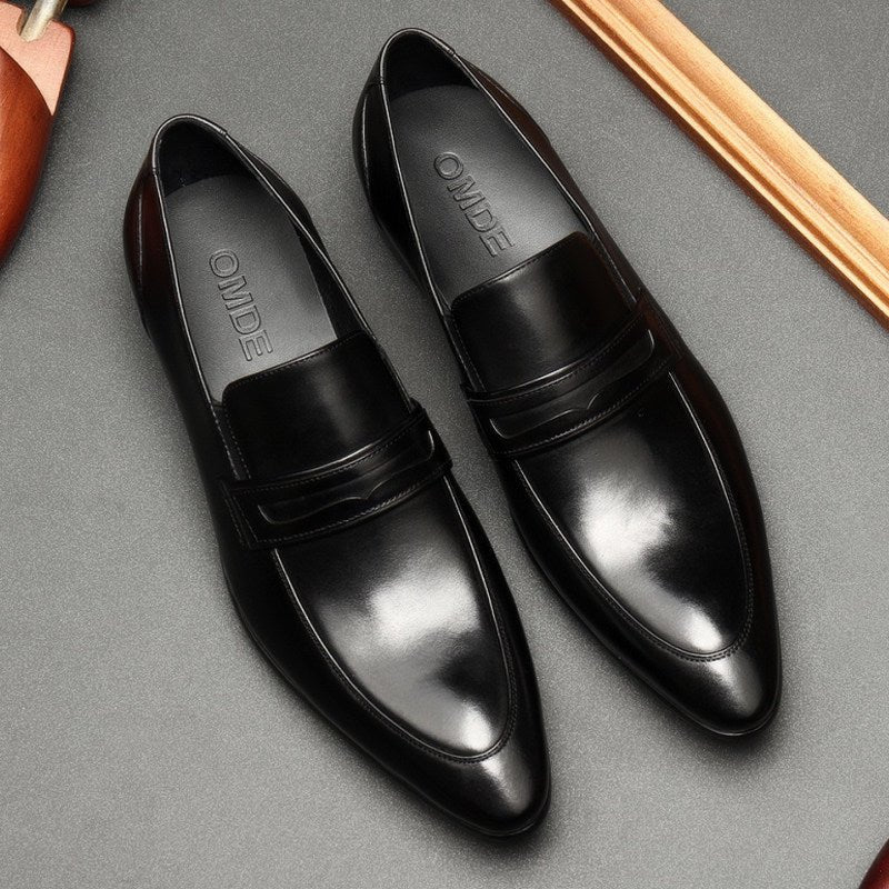 formal Pointed toe mens loafer dress shoes slip on Business Casual