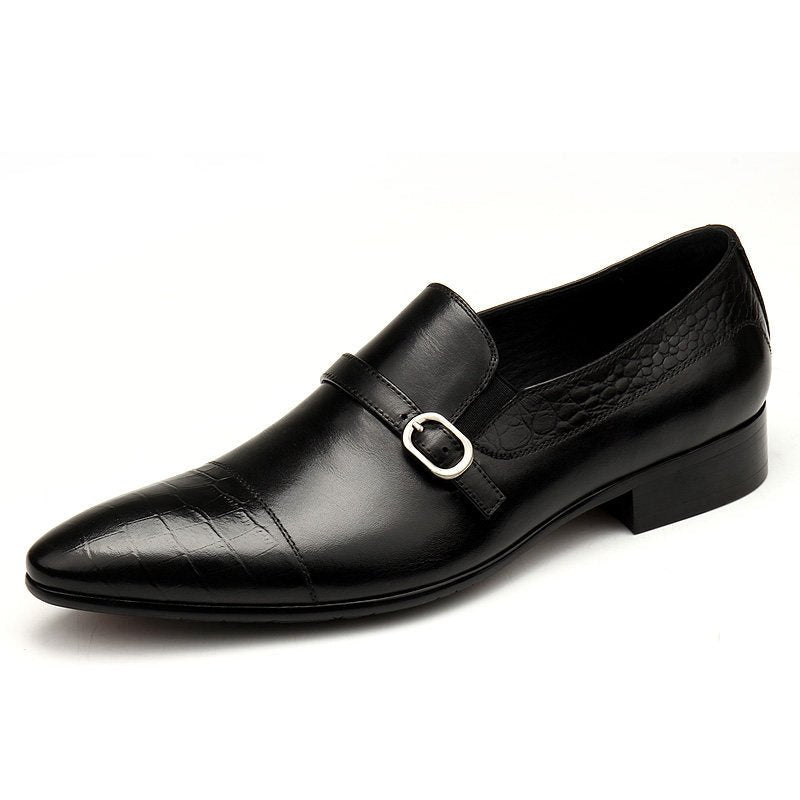 formal slip on mens smart casual loafers Toe cap Dress shoes Pointed toe