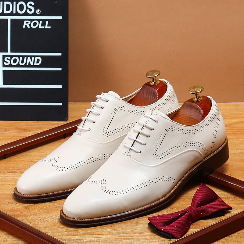 Full Brogue Oxford Shoes Beach Wedding Dress Shoes Menyes