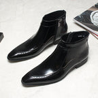 Genuine leather zipper leather boots for men Ankle bootsyes