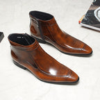 Genuine leather zipper leather boots for men Ankle bootsyes