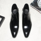 Genuine leather zipper leather boots for men Ankle bootsyes