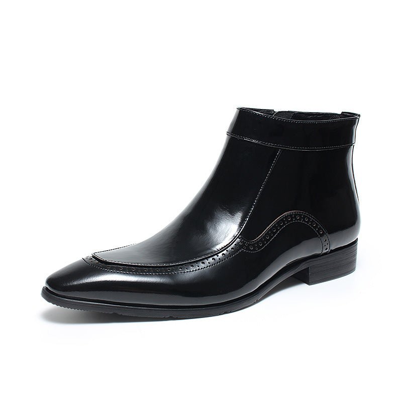 Genuine leather zipper leather boots for men Ankle bootsyes