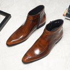 Genuine leather zipper leather boots for men Ankle bootsyes